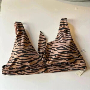 Aerie NWT Women’s Bathing Suit Triangle Top Only Zebra Animal Print Size XXL